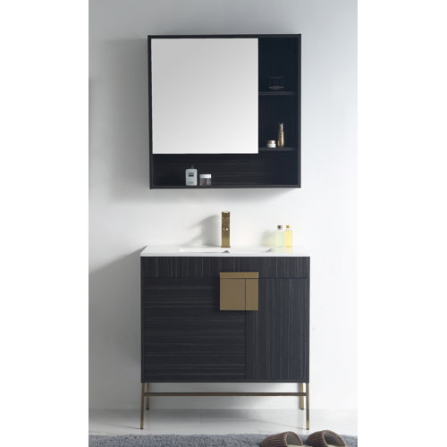 Orren Ellis Verlene 32" Single Bathroom Vanity Set with Mirror